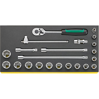 Stahlwille 96838752 456/16/6 3/8" Drive Hex Socket Set 22 Pcs