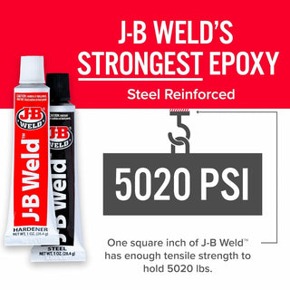J-B Weld 8265S Twin Tube Cold Weld Steel Reinforced Epoxy & Hardener, 2 oz.