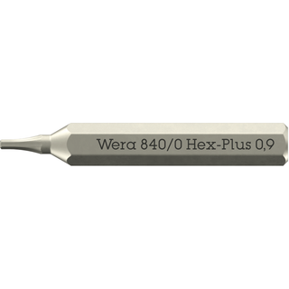 Wera 840/0 Hex-Plus Micro Bits for Hexagonal Socket Head Screws, 0.9 x 30 mm