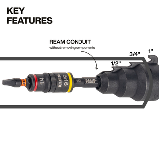 Klein Tools 85091HD Impact-Rated Flip Socket Conduit Reamer