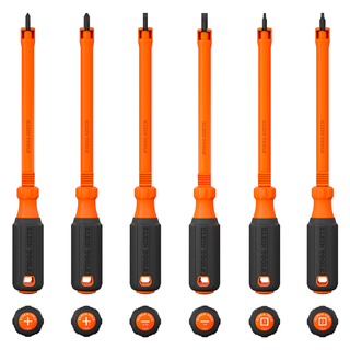 Klein Tools 85156KINS Insulated Hooded Screw Holding Screwdriver Set, 6 Pc.