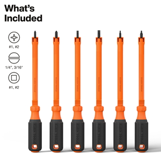 Klein Tools 85156KINS Insulated Hooded Screw Holding Screwdriver Set, 6 Pc.