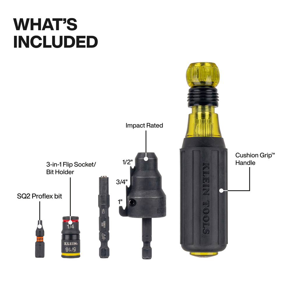Klein Tools 85191HD Impact-Rated Flip Socket Conduit Reamer Driver ...