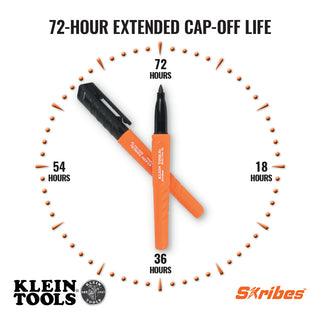 Klein Tools 8610112 Skribes Fine Tip Permanent Markers, Black, 12-Pack
