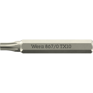 Wera 867/0 Micro Bits for TORX Socket Screws, TX10 x 30 mm