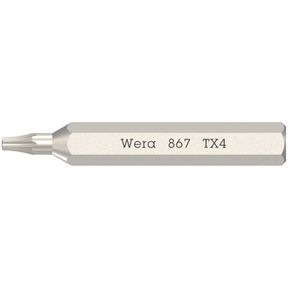 Wera 867/0 Micro Bits for TORX Socket Screws, TX4 x 30 mm
