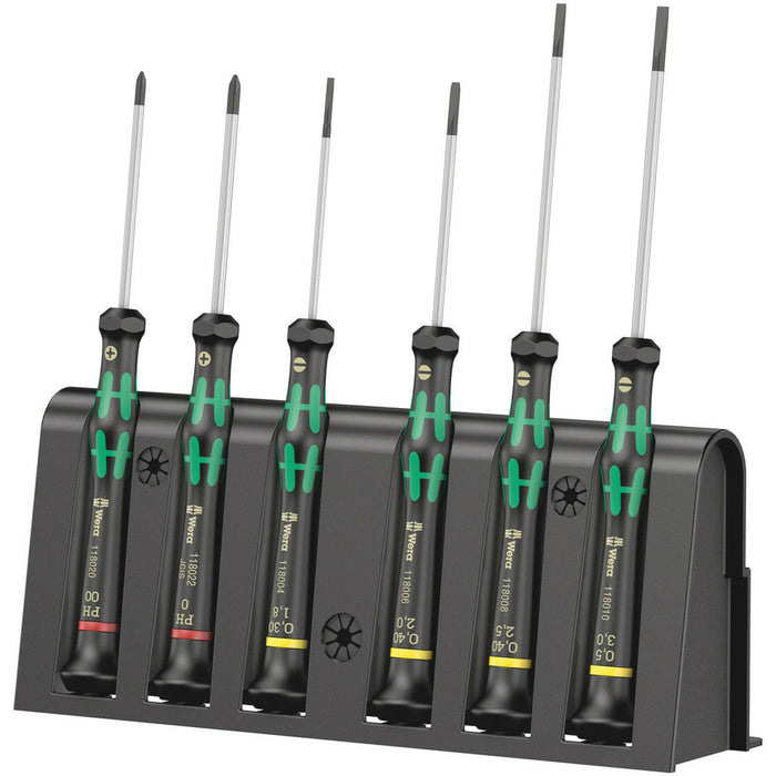 Wera 2035/6 A Screwdriver set and rack for electronic applications, 6 pieces