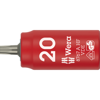 Wera 8767 A VDE HF TORX® Zyklop Bit socket, insulated, with 1/4" drive, with holding function, T20