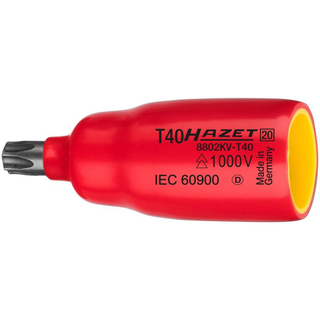 Hazet 8802KV-T20 Insulated Screwdriver Socket, 10mm (3/8") Square Drive, TORX® T20