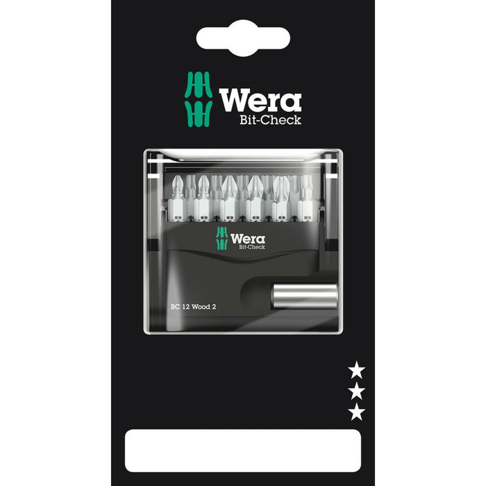 Wera Bit-Check 12 Wood 2 SB, 12 pieces