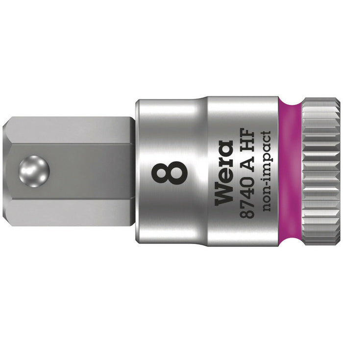 Wera 8740 A HF Zyklop bit socket with holding function, 1/4" drive, 7 x 28 mm