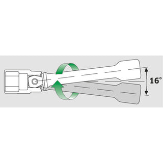 Stahlwille 11010016 405W Extension with wobble-drive, 1/4"- 100 mm