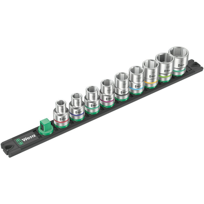 Wera Magnetic socket rail C Imperial 1 Zyklop socket set, 1/2" drive, imperial, 9 pieces