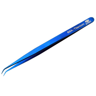 Aven Tools 18076TTB Titanium Blue Tweezers, Pattern #65A