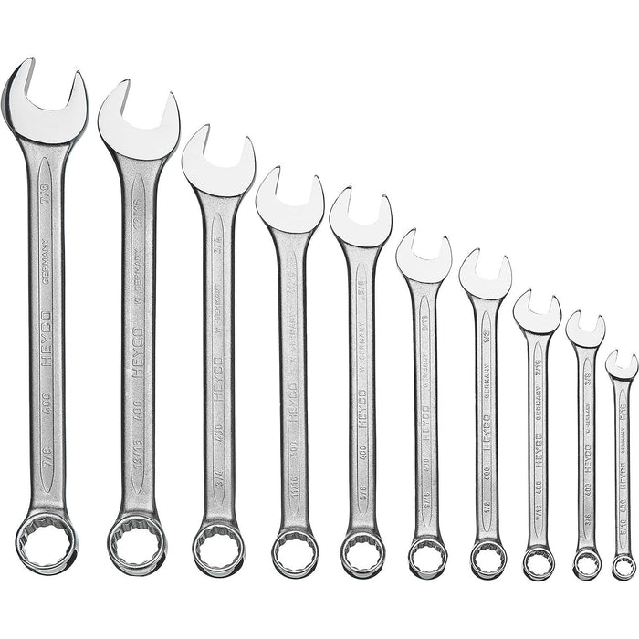 Heyco 00400935582 Combination Wrench Sets, 10 Pieces