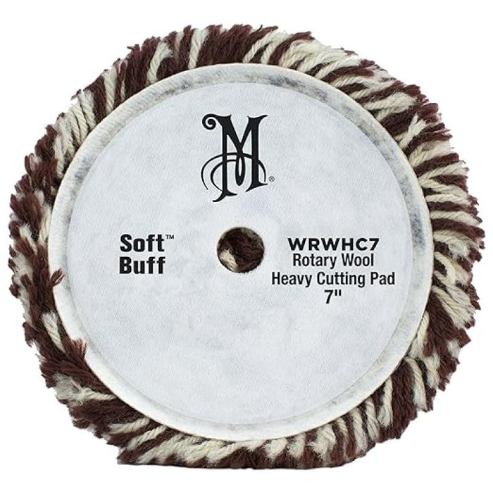 Meguiar's WRWHC7 Soft Buff Rotary Wool Heavy Cutting Pad, 7"