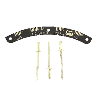 Ridgid 92772 Marking Size Plate, 1/8-3/4