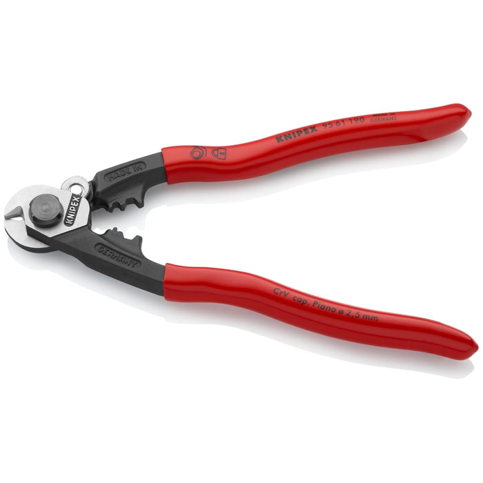 Knipex 95 61 190 SBA Wire Rope Cutters 7,48" in blister packaging