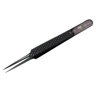 Aven Tools 18062EGBLK EZ Grip Stainless Steel Black Tweezers, 5 Pattern