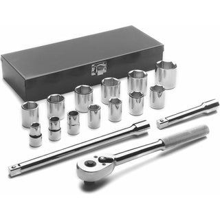 Cougar Pro A42 1/2" Drive 6 Point Standard Hand Socket Set 16 Piece