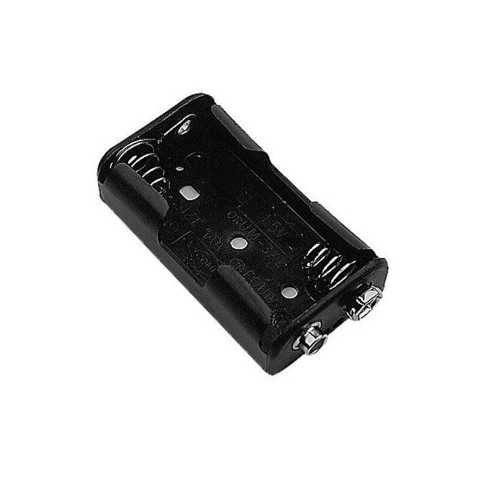 Philmore BH322S AA-Cell Holder w/ Standard Snap Connection, 2 Batteries