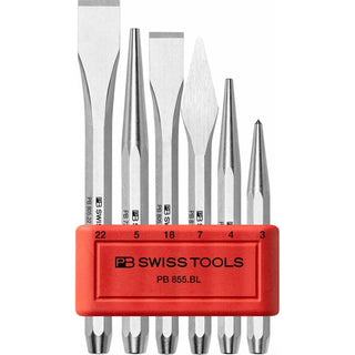 PB Swiss Tools PB 855.BL Punch and Chisel Set Octagonal Shaft Medium 6-Piece