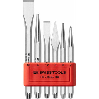 PB Swiss Tools PB 850.BL Punch and Chisel Set Octagonal Shaft Small 6-Piece