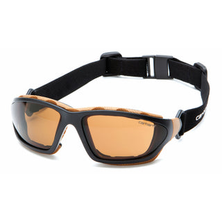 Carhartt CHB418DTP Sandstone Bronze Anti-Fog Lens with Black/Tan Frame