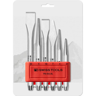 PB Swiss Tools PB 855.B CN Flat And Cross-Cut Chisel Set 6 Pieces