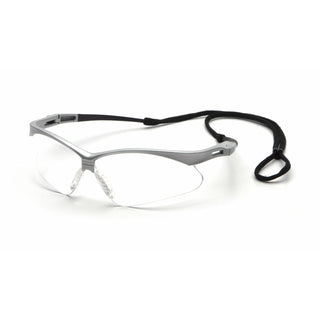Pyramex SS6310SP Pmxtreme Clear Lens with Silver Frame and Cord