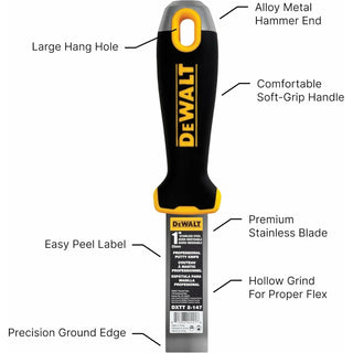 Dewalt DXTT-2-147 1 in. Stainless Steel Joint Knife with Soft Grip Handle