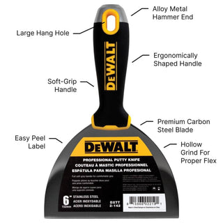 Dewalt DXTT-2-152 6 in. Carbon Steel Joint Knife with Soft Grip Handle