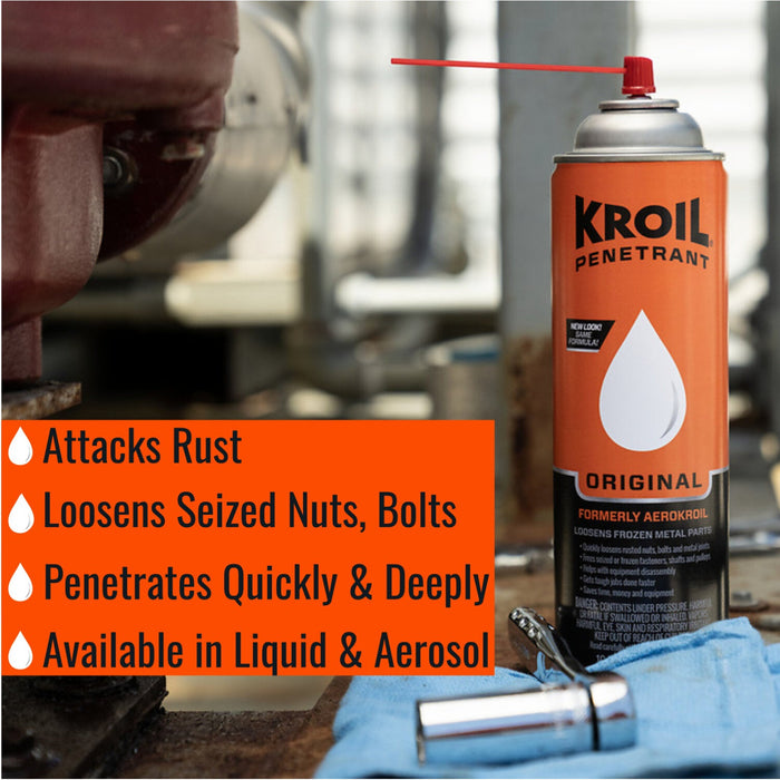 Kroil KL081 Original Penetrant Oil, 8 oz - For Rusted Bolts, Metal, Hinges, Chains, Moving Parts