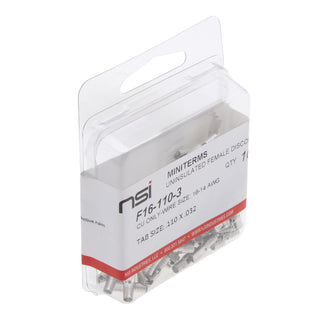 NSI F16-110-3 16-14 Awg Bare Female Disconnect .110X.032 Tab 100 Per Pack