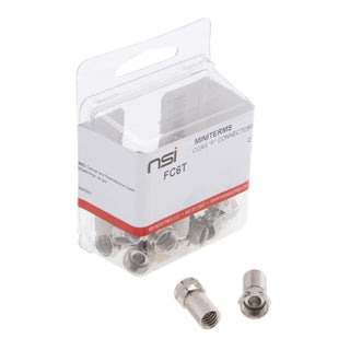 NSI FC6T Twist On F Connector For Rg6/U Cable Pack Of 25