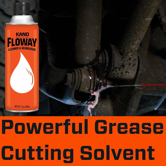Kroil FL132 Floway Aerosol Degreaser Can, 13 oz - For Grease, Tar, Carbon, Grime from Auto Parts, Engines, Brakes, Electrical, Machinery, Equipment