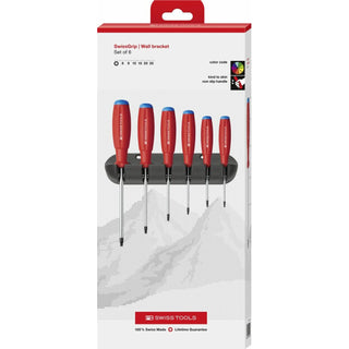 PB Swiss Tools PB 8440.CBB SwissGrip Screwdriver Set, TORX®, 6 pcs w/ Wall Mount