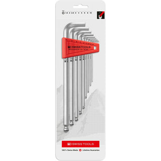 PB Swiss PB 212.LR H-10 CN Ballpoint  Hex Key L- Wrenches and Holding Ring, 9 Pcs