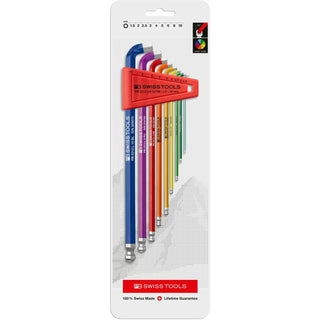 PB Swiss Tools PB 2212.LH-10 RB CN RainBow Key L-Wrenches Long,  1.5mm to 10mm