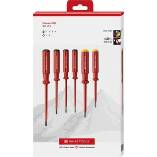 PB Swiss Tools PB 5542.CBB Classic VDE screwdriver set, fully insulated up to 1000 V AC/1500 V DC