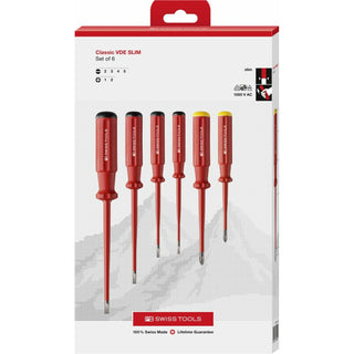 PB Swiss Tools PB 5542.SL CBB Classic VDE slim screwdriver set, fully insulated up to 1000 VAC/1500 VDC