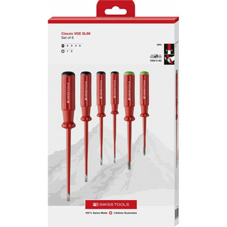 PB Swiss Tools PB 5543.SL CBB Classic VDE slim screwdriver set, fully insulated up to 1000 VAC/1500 VDC