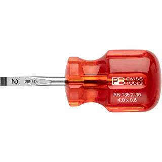 PB Swiss Tools PB 135.2-30 Slotted Classic Stubby Screwdrivers 4mm x 30mm