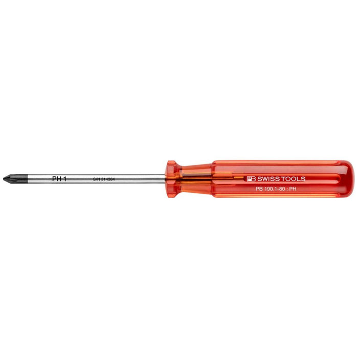PB Swiss Tools PB 190.1-80 * Classic screwdrivers Phillips Screwdriver Good Grip PH1 80 mm