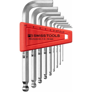 PB Swiss PB 212.H-10 Key L- Wrenches with Ball Point, set in a practical plastic holder