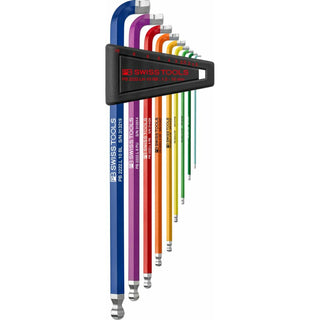 PB Swiss Tools PB 2222.LH-10 RB RainBow 90°–100° Key L-Wrenches, Set