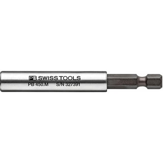 PB Swiss Tools PB 450.M 1/4" Bit Holder, Magnetic w/ Retaining Ring, Hex, 75mm