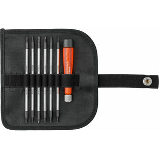 PB Swiss PB 513 Screwdrivers, Set with Telescopic Handle and Duplex Interchangeable Blades in a Compact Roll-Up Case