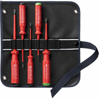 PB Swiss PB 5543.SU SL GY Screwdriver Set Slotted/PoziDriv with Classic VDE Handle 1000V Insulated 5-Pcs
