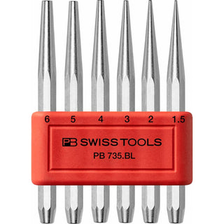 PB Swiss Tools PB 735.BL Drift Punch Set Flat Tip Octagonal Shaft 6-Piece, 1.5 - 6mm